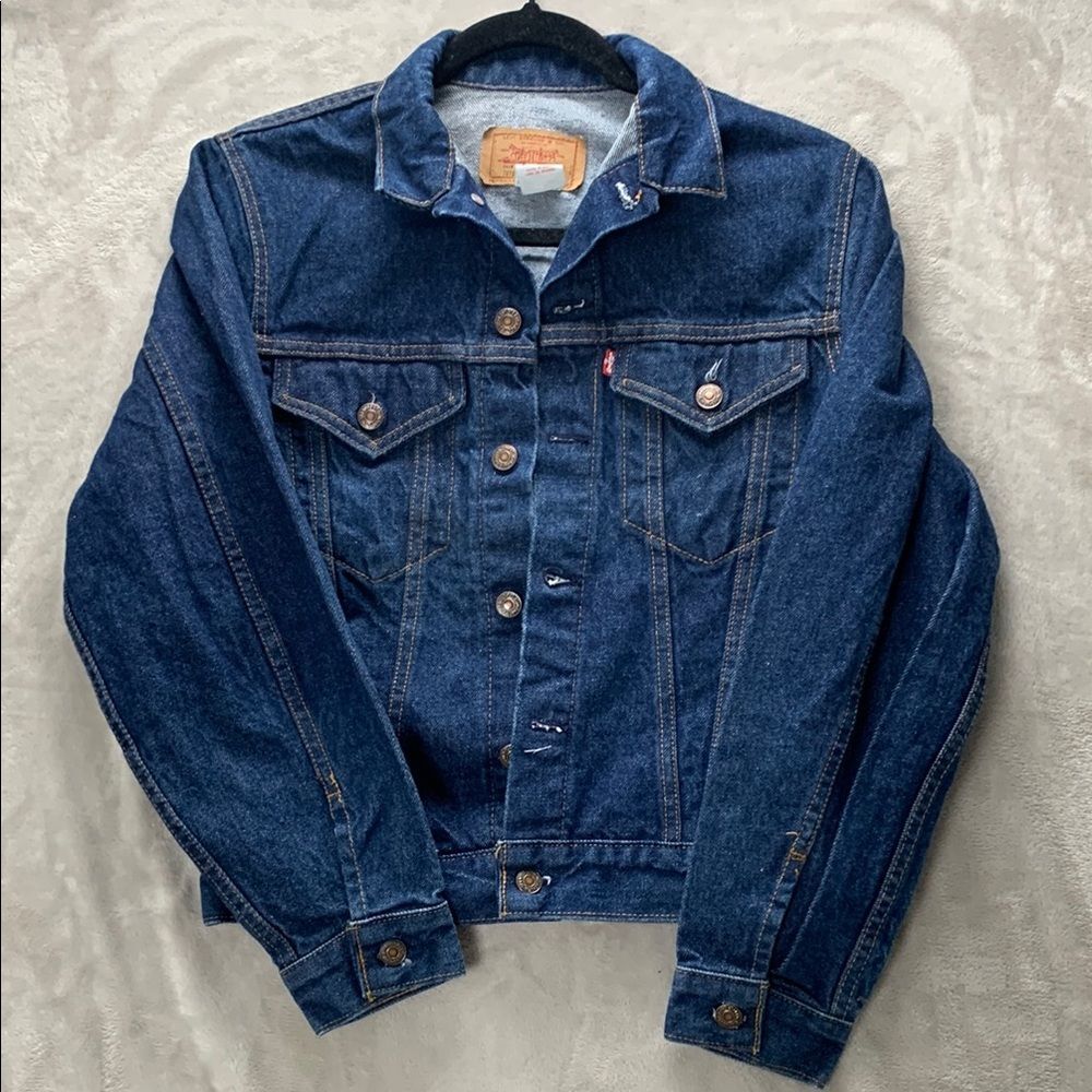 LEVI 18 UNISEX BUTTON DOWN VTG DENIM JEAN JACKET RED TAG ✬ BLUE 70706-0216